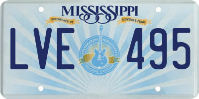 MS license plate LVE495