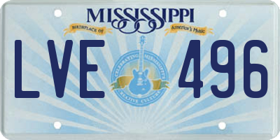 MS license plate LVE496