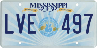 MS license plate LVE497