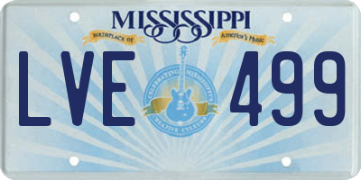 MS license plate LVE499