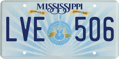 MS license plate LVE506