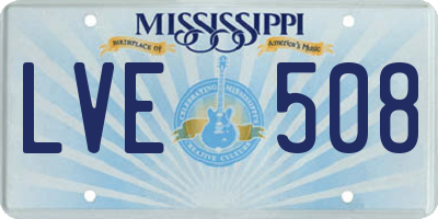 MS license plate LVE508