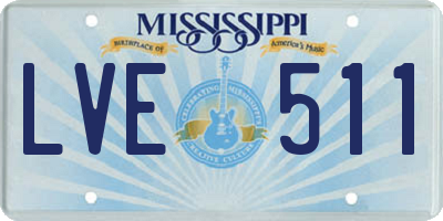 MS license plate LVE511