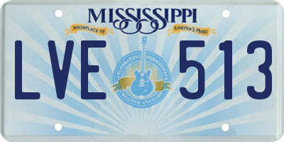 MS license plate LVE513