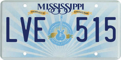 MS license plate LVE515
