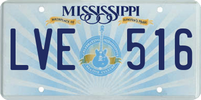 MS license plate LVE516