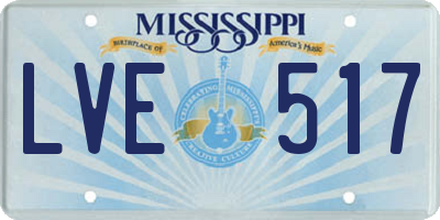MS license plate LVE517