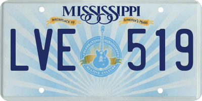 MS license plate LVE519