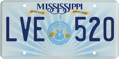 MS license plate LVE520