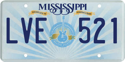 MS license plate LVE521
