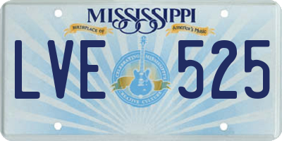 MS license plate LVE525