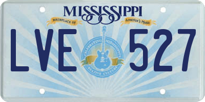 MS license plate LVE527
