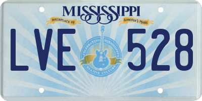MS license plate LVE528