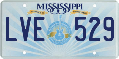 MS license plate LVE529