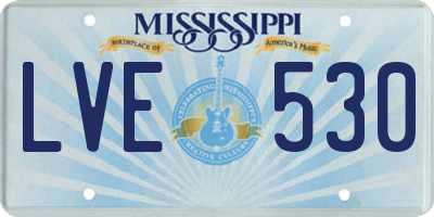 MS license plate LVE530