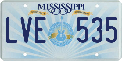 MS license plate LVE535