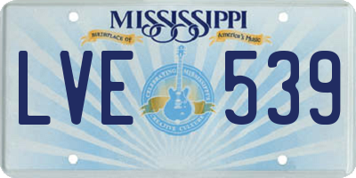 MS license plate LVE539