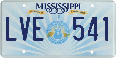 MS license plate LVE541