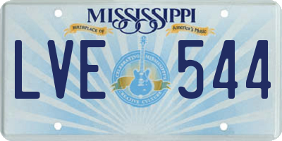 MS license plate LVE544