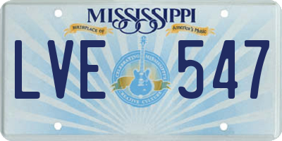 MS license plate LVE547