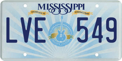 MS license plate LVE549
