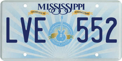 MS license plate LVE552