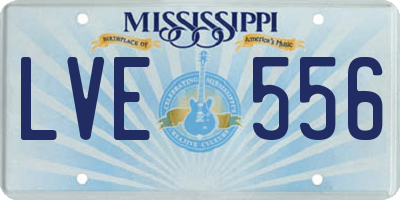 MS license plate LVE556