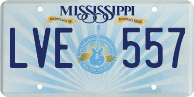 MS license plate LVE557