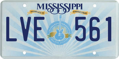 MS license plate LVE561