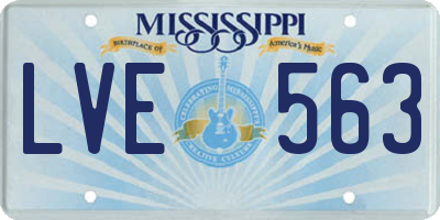 MS license plate LVE563