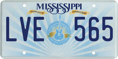 MS license plate LVE565