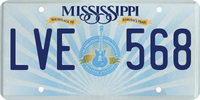 MS license plate LVE568