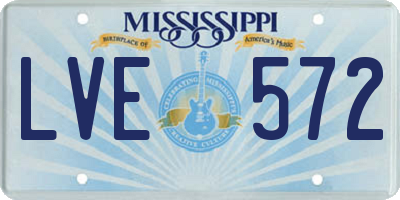 MS license plate LVE572