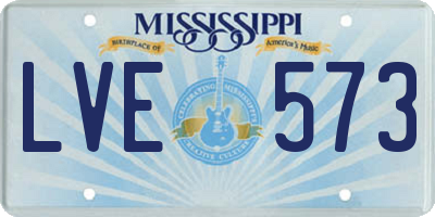 MS license plate LVE573