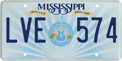MS license plate LVE574