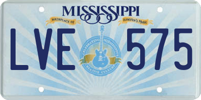 MS license plate LVE575