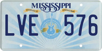 MS license plate LVE576