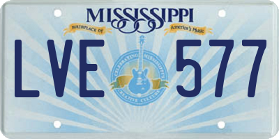 MS license plate LVE577