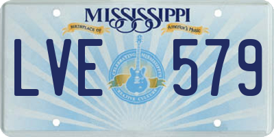 MS license plate LVE579