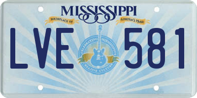 MS license plate LVE581