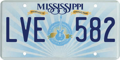 MS license plate LVE582