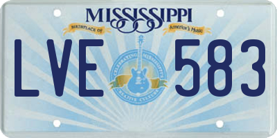 MS license plate LVE583