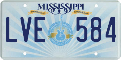 MS license plate LVE584