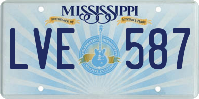 MS license plate LVE587