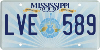 MS license plate LVE589