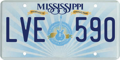 MS license plate LVE590