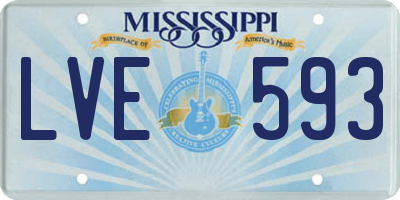 MS license plate LVE593