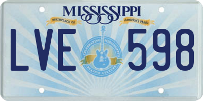 MS license plate LVE598