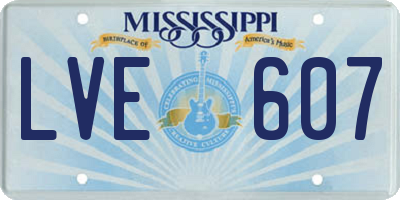 MS license plate LVE607