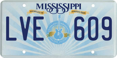 MS license plate LVE609